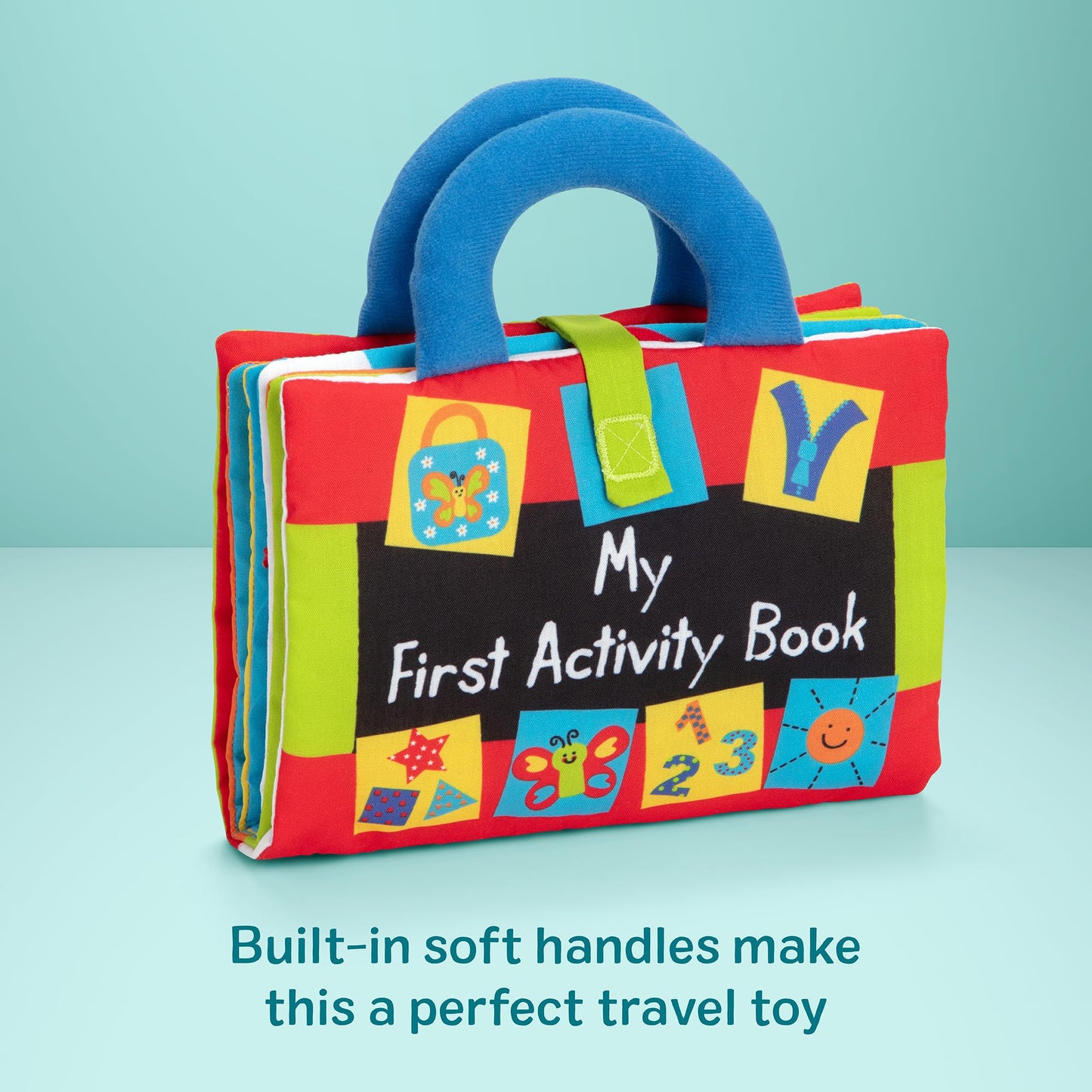 Melissa & Doug K’s Kids My First Activity Book, Soft Cloth Baby Book with Infant Toys—Puppets, Crinkles, Buttons, Buckles & Clock, Machine Washable Montessori Baby Toys for Kids 0–24 Months Melissa & Doug
