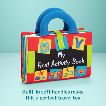 Melissa & Doug K’s Kids My First Activity Book, Soft Cloth Baby Book with Infant Toys—Puppets, Crinkles, Buttons, Buckles & Clock, Machine Washable Montessori Baby Toys for Kids 0–24 Months Melissa & Doug