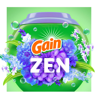Gain Super Flings Laundry Detergent Pacs, 45 Count, Zen, irresistibly clean and fresh - Available at All In One Marketplace Canada