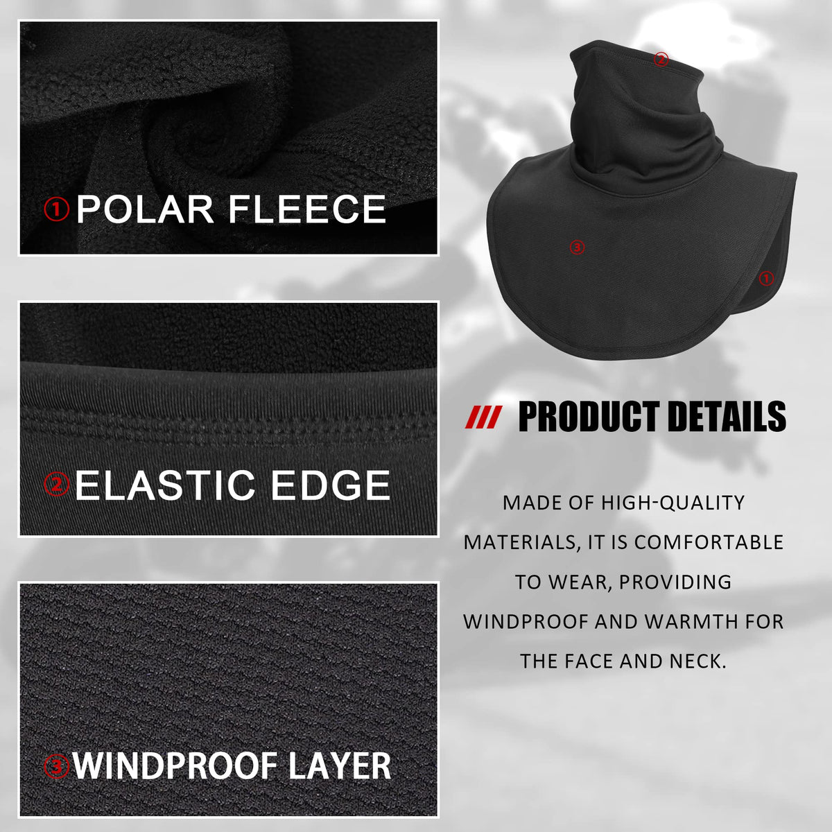 B BINMEFVN Motorcycle Neck Warmer Winter Neck Cover Gaiter Half Face Mask Windproof and Keep Warm for Men Women 🍁 All In One Marketplace Canada