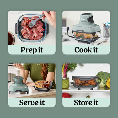 Ninja Crispi Portable Glass Air Fryer Cooking System – 4-Qt & 6-Cup CleanCrisp Containers, Nontoxic, Leak-Proof, Dishwasher Safe – Air Fry, Bake, Max Crisp, Recrisp FN101CGN (Canadian Version) - Available at All In One Marketplace Canada