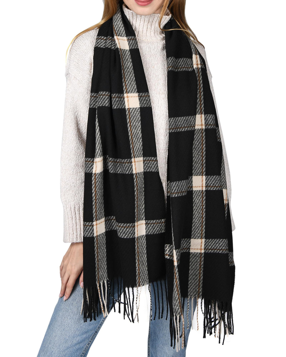 FURTALK Winter Scarf for Women Oversized Plaid Tassel Shawl Wrap 🍁 All In One Marketplace Canada