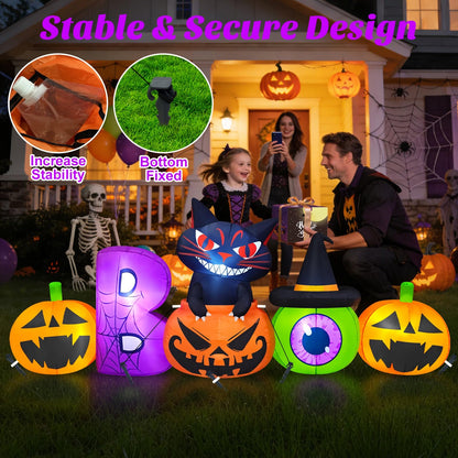 Danxilu 8FT Halloween Inflatable Pumpkin with Black Cat Outdoor Decorations 🍁 All In One Marketplace Canada