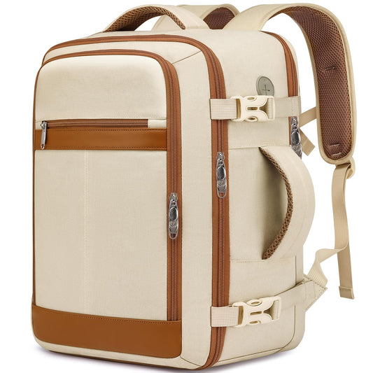 Travel Backpack for Women Flight Approved Carry On Travel Backpack with Shoe Pouch,TSA 15.6inch Laptop Sac à Dos Personal Item Bag for Weekender Overnight Bags Bookbag Travel Essentials,Beige