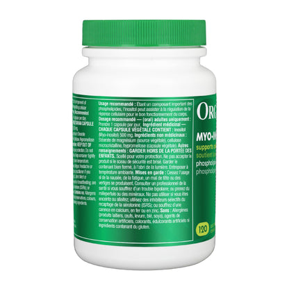 Organika Canadian-Made Inositol (Myo-Inositol)- Cellular Response, Mood Balance, Insulin Support, PCOS Management, Menstrual Cycle Regulation - 120vcaps - Available at All In One Marketplace Canada