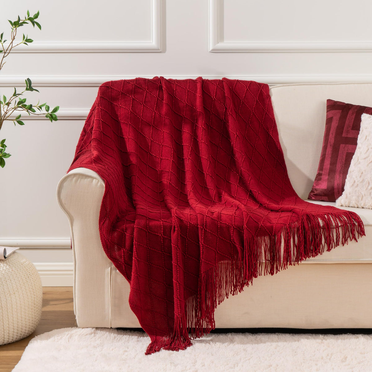 Battilo Red Throw Blanket for Couch, 50"x60" 🍁 All In One Marketplace Canada