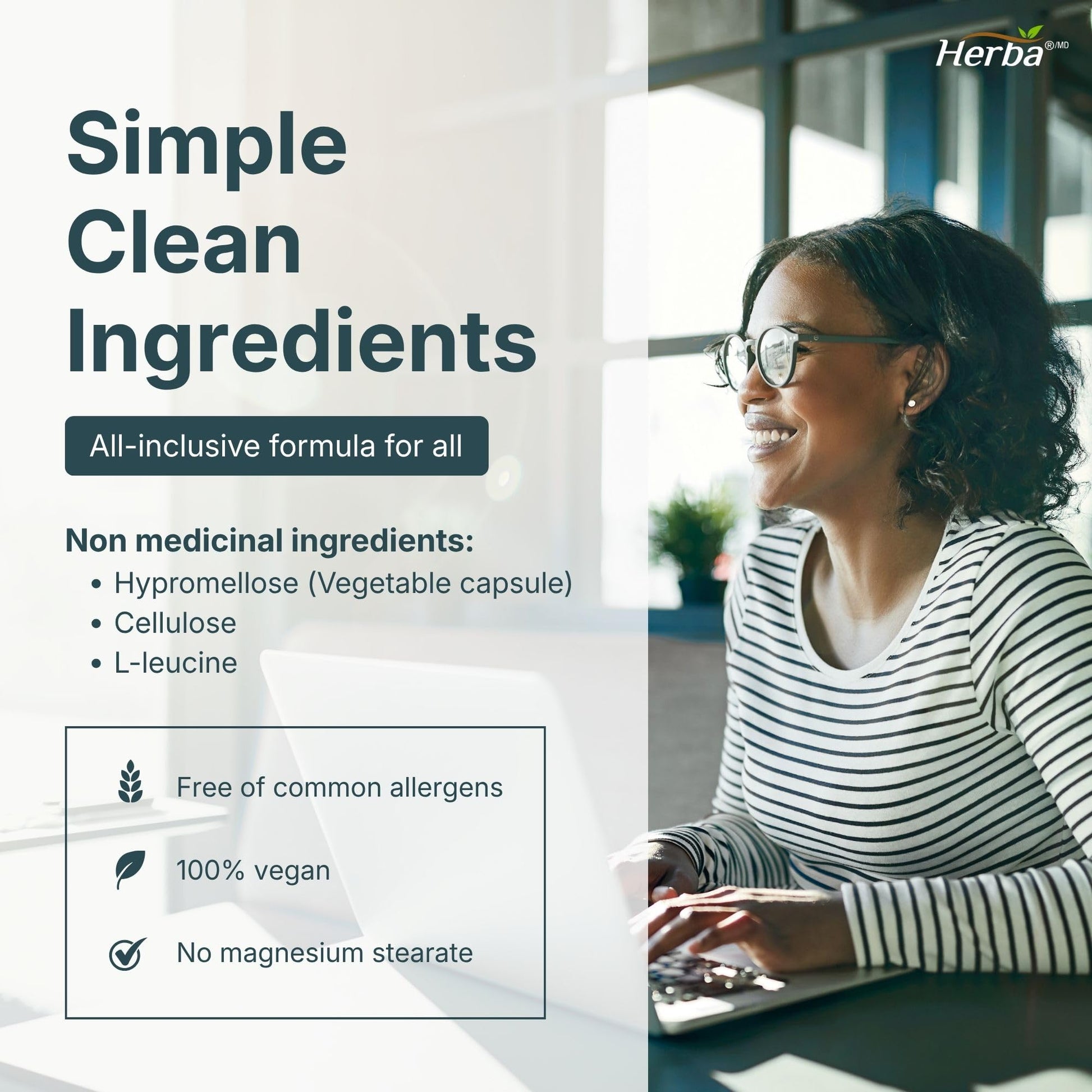 Herba Magnesium L-Threonate – 2,250mg of Magnesium L Threonate Per Serving (3 Capsules) - 186mg of Elemental Magnesium | Bioavailable Form of Magnesium Supplement | 90 Vegetable Capsules | Made in Canada - Available at All In One Marketplace Canada