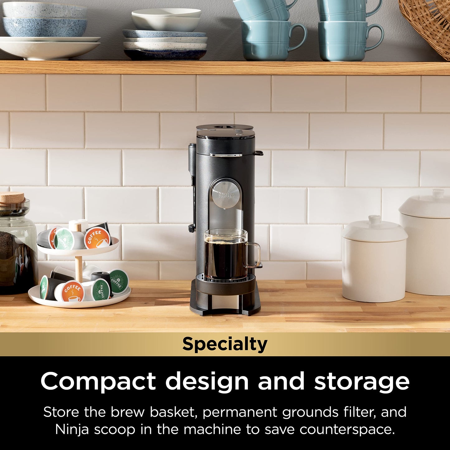 Ninja | Coffee Maker | Single Serve |Brew with Coffee Pods & Grounds| Compatible with K-Cup Coffee Pods | 4 Brew Styles, up to 24oz Cup Sizes & 56oz Removable Reservoir | Black | PB051C