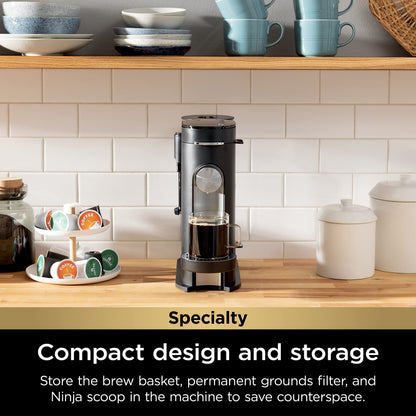 Ninja | Coffee Maker | Single Serve |Brew with Coffee Pods & Grounds| Compatible with K-Cup Coffee Pods | 4 Brew Styles, up to 24oz Cup Sizes & 56oz Removable Reservoir | Black | PB051C