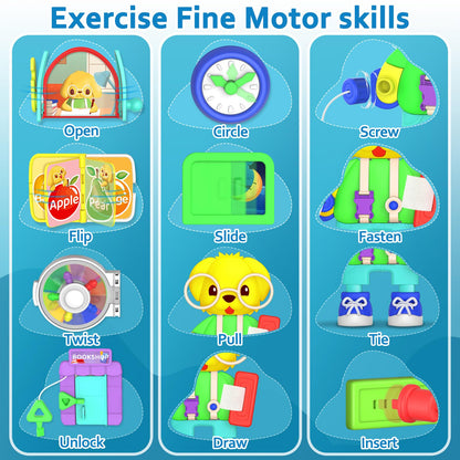 Montessori Busy Board for Toddlers 1-3 with Music, 20+ Activity Toddler Educational Toys Age 1-2, Learning Toy for 1 2 Year Old Boy Girl Christmas Birthday Gift 🍁 All In One Marketplace Canada
