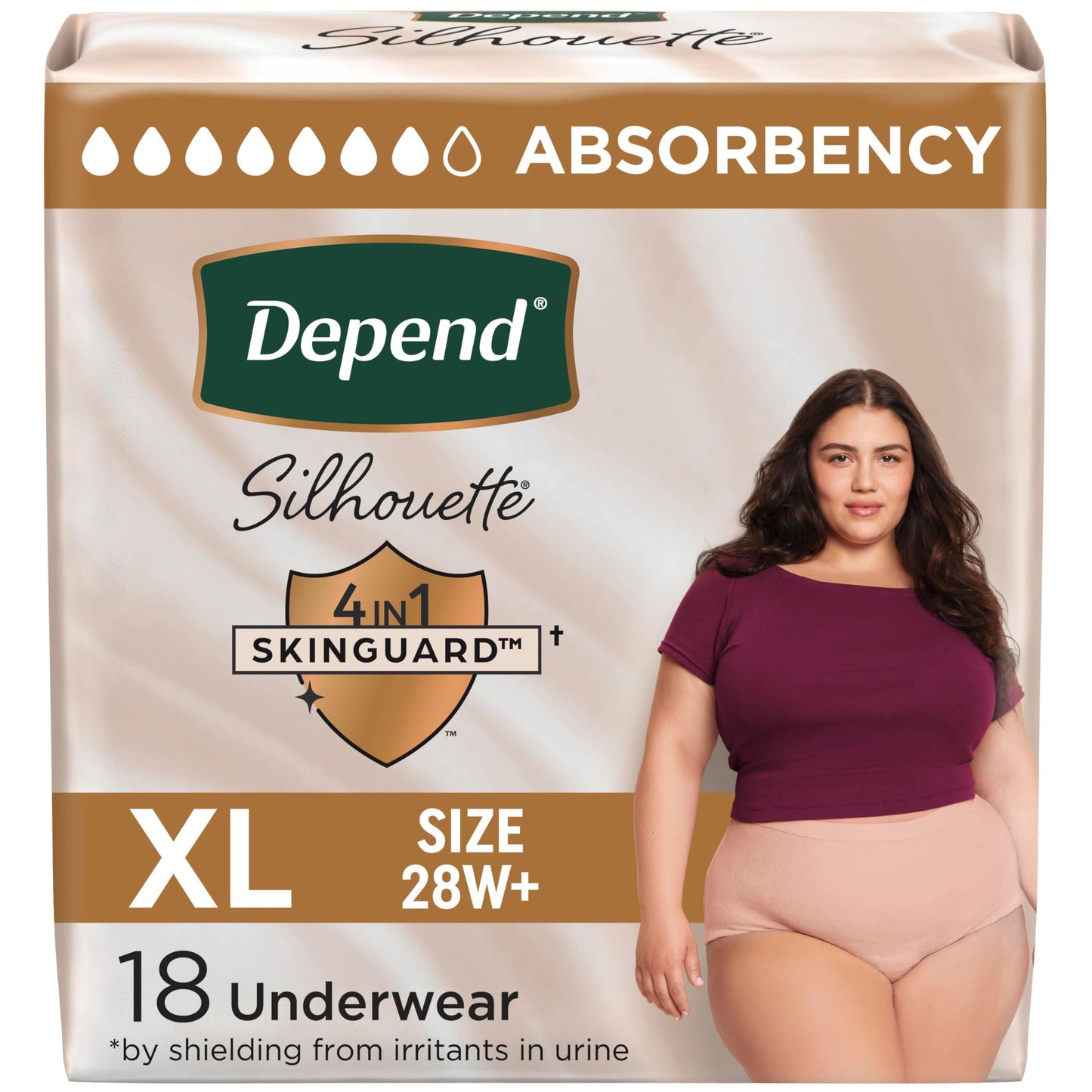 Depend Silhouette Underwear for Women, Extra-Large, Maximum, 18 Count Depend