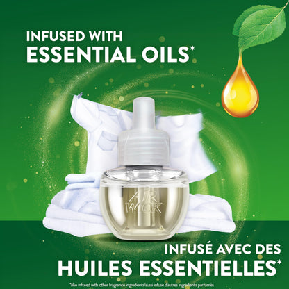 Air Wick Plug In Scented Oil Air Freshener Refills for Home – Infused with Essential Oils – 10 Count – Crisp Linen Scent – Mega Value Pack - Available at All In One Marketplace Canada