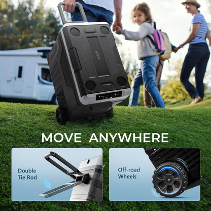 EUHOMY 12 Volt Refrigerator, 47QT(45L) Dual Zone Electric Cooler, Portable Freezer 12V/24V DC 110-240V AC, 12V Fridge -4℉~68℉, 12V Cooler with Wheels & Basket for Travel, Truck, Boat, Camping 🍁 All In One Marketplace Canada EUHOMY