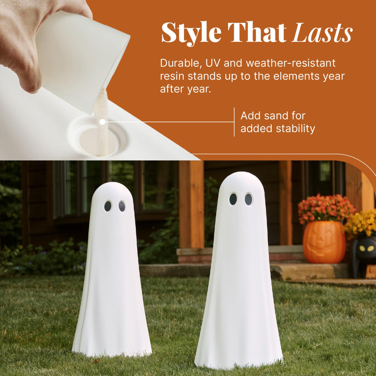 Step2 Boo Buddy Halloween Ghost Statue, White, 40 in, 2 Pack