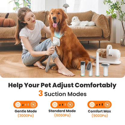 Neakasa P1 Pro Pet Grooming Kit & Vacuum Suction 99% Pet Hair, Professional Grooming Clippers with 5 Proven Grooming Tools for Dogs Cats and Other Animals