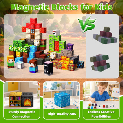 100PCS Magnetic Blocks, Toys Building Cubes Set Birthday Gifts for Kids 🍁 All In One Marketplace Canada