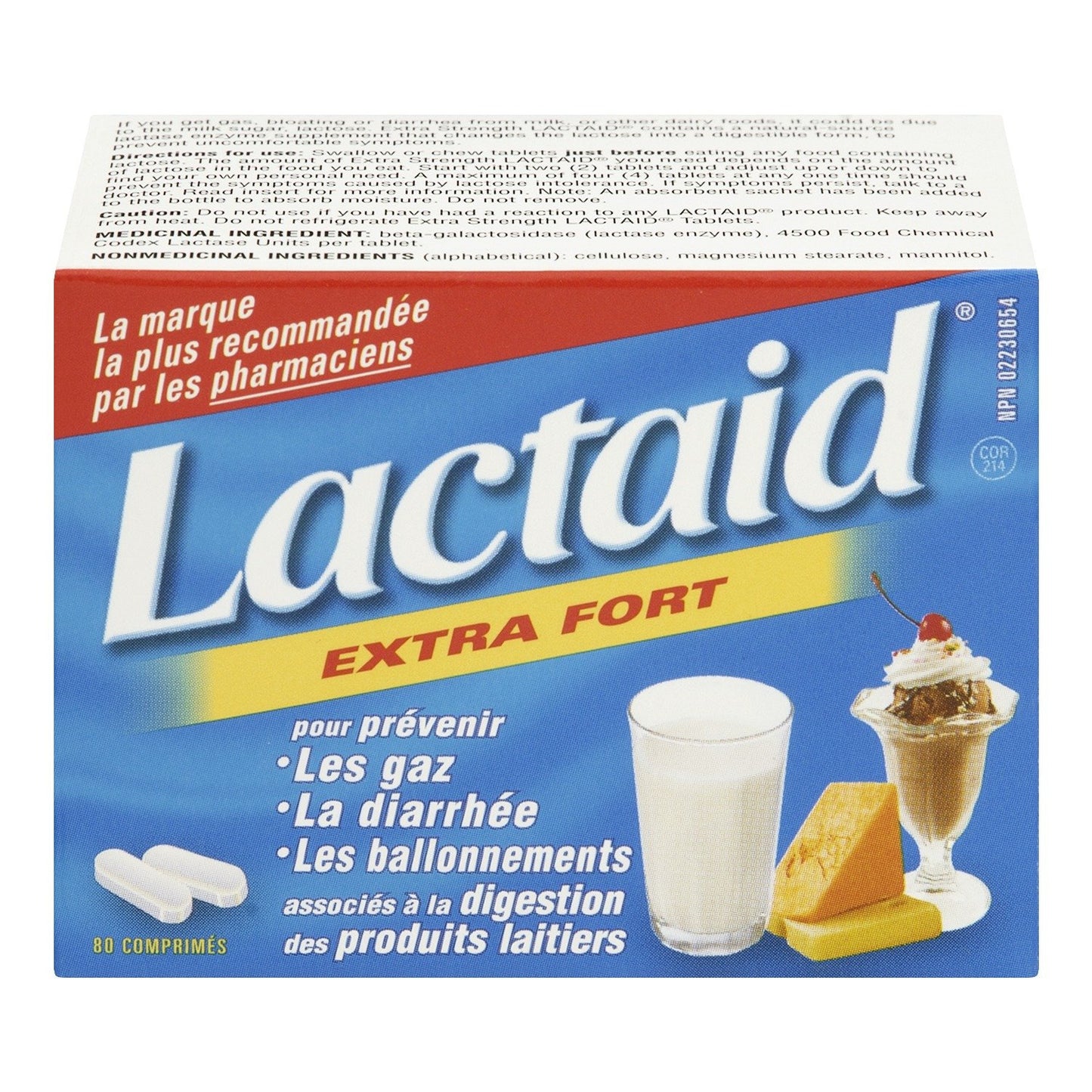 Lactaid Fast Act Caplets for Lactose Intolerance - Relief Pills Against Gas, Bloating, and Diarrhea - Lactase Enzyme Supplements - Single-Serve Individual Travel Packs - 80 Count