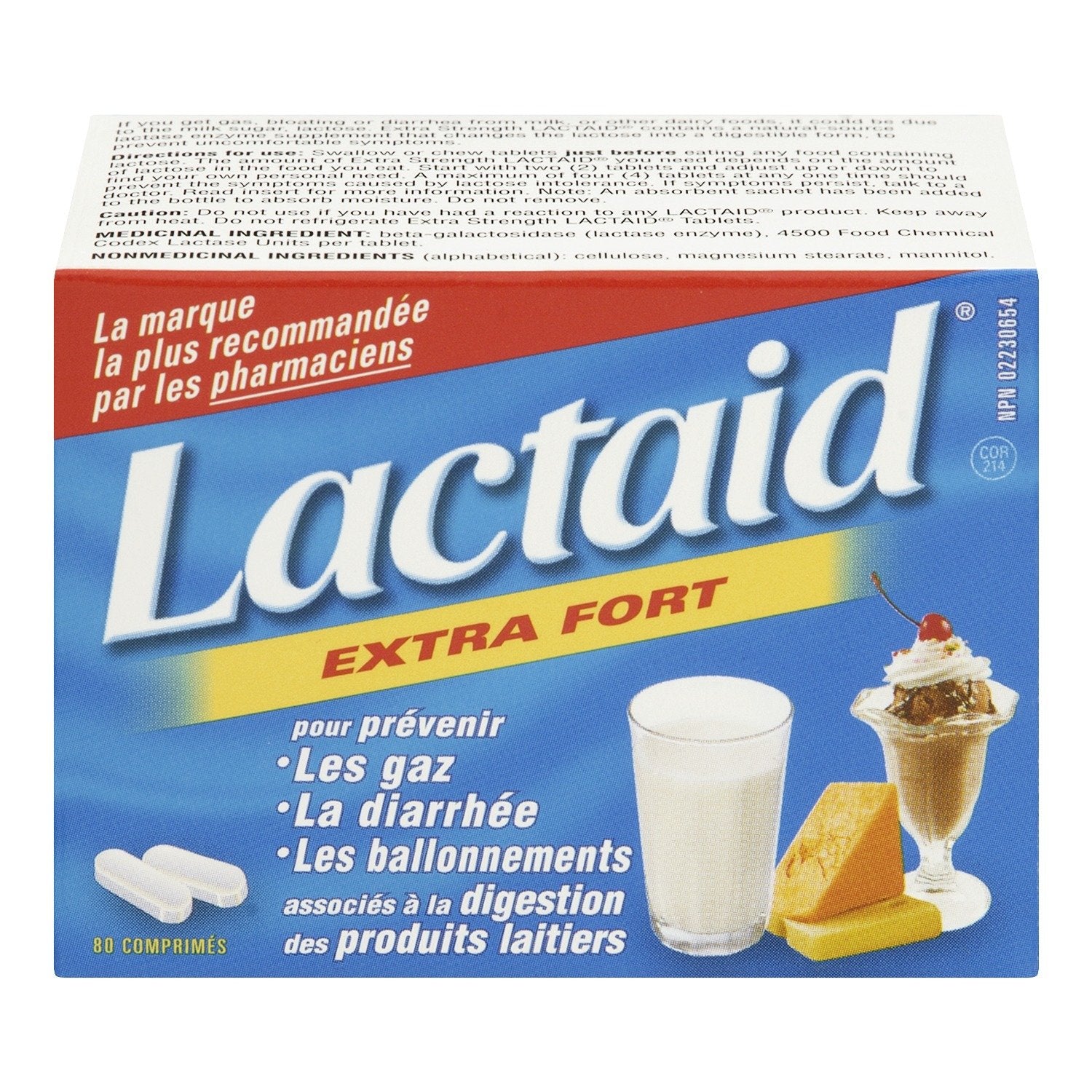 Lactaid Fast Act Caplets for Lactose Intolerance - Relief Pills Against Gas, Bloating, and Diarrhea - Lactase Enzyme Supplements - Single-Serve Individual Travel Packs - 80 Count