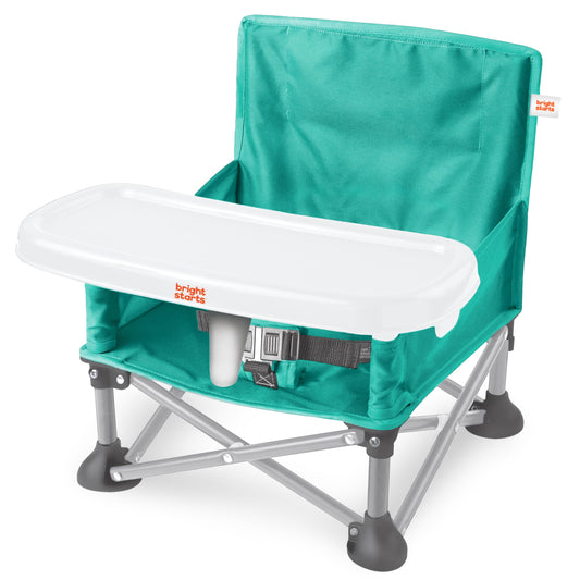 Bright Starts Pop 'N Sit Portable Booster, Indoor/Outdoor Use, Floor Seat with Feeding Tray, Teal, 6 Mos - 3 Yrs 🍁 All In One Marketplace Canada