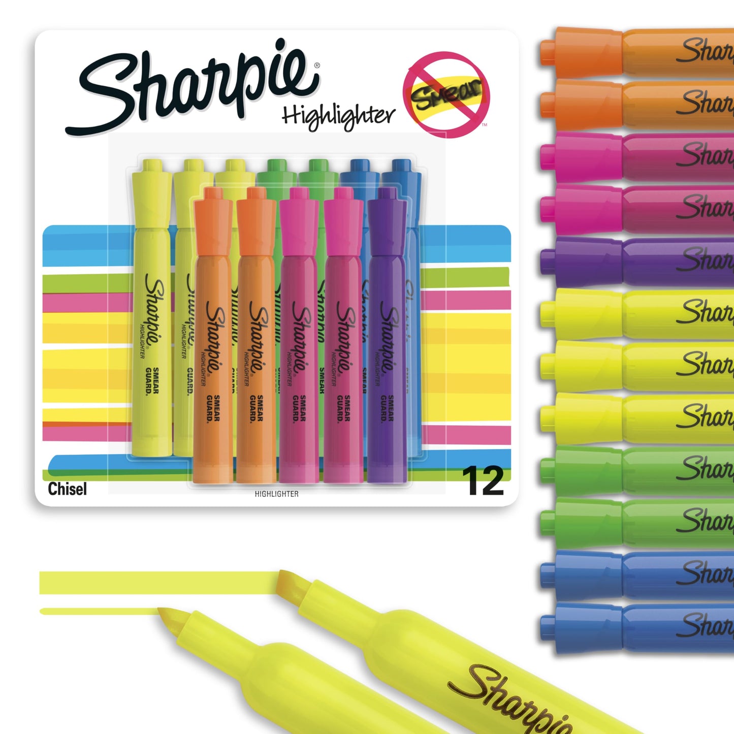 Sharpie Tank Highlighters, Chisel Tip, Assorted Colours, 12 Count 🍁 All In One Marketplace Canada