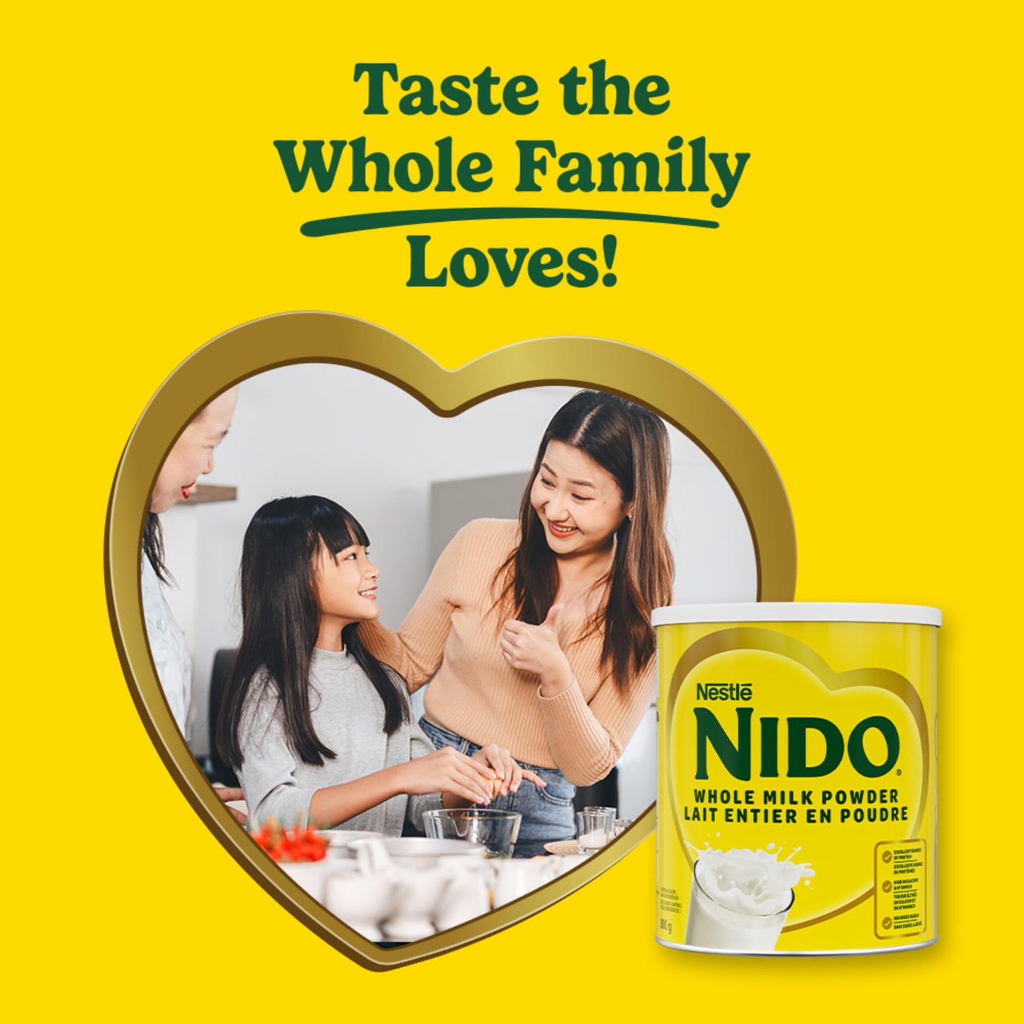 NIDO Whole Milk Powder, Rich & Creamy Powdered Milk, High in Calcium & Vitamin D, Source of Protein, No Artificial Colours or Flavours, No Added Sweeteners, 800 g