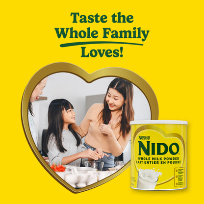 NIDO Whole Milk Powder, Rich & Creamy Powdered Milk, High in Calcium & Vitamin D, Source of Protein, No Artificial Colours or Flavours, No Added Sweeteners, 800 g