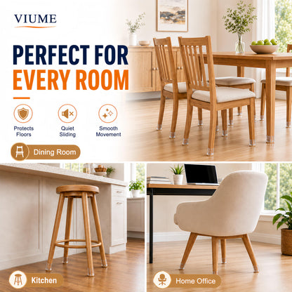 32 Pcs Chair Leg Floor Protectors for Hardwood Floors Silicone Covers to Protect Wood Tile Floors Felt Pads Furniture Leg Caps Anti-Scratch Reduce Noise (Fit:1.3"-2")