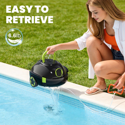 Robotic Pool Cleaner, Cordless Pool Vacuum for Above Ground & Inground Flat Pools with Dual Motors, 150 Min Runtime, Auto-Parking, Powerful Pool Vacuum Robot for Up to 1300 Sq.Ft (Moss) - Available at All In One Marketplace Canada