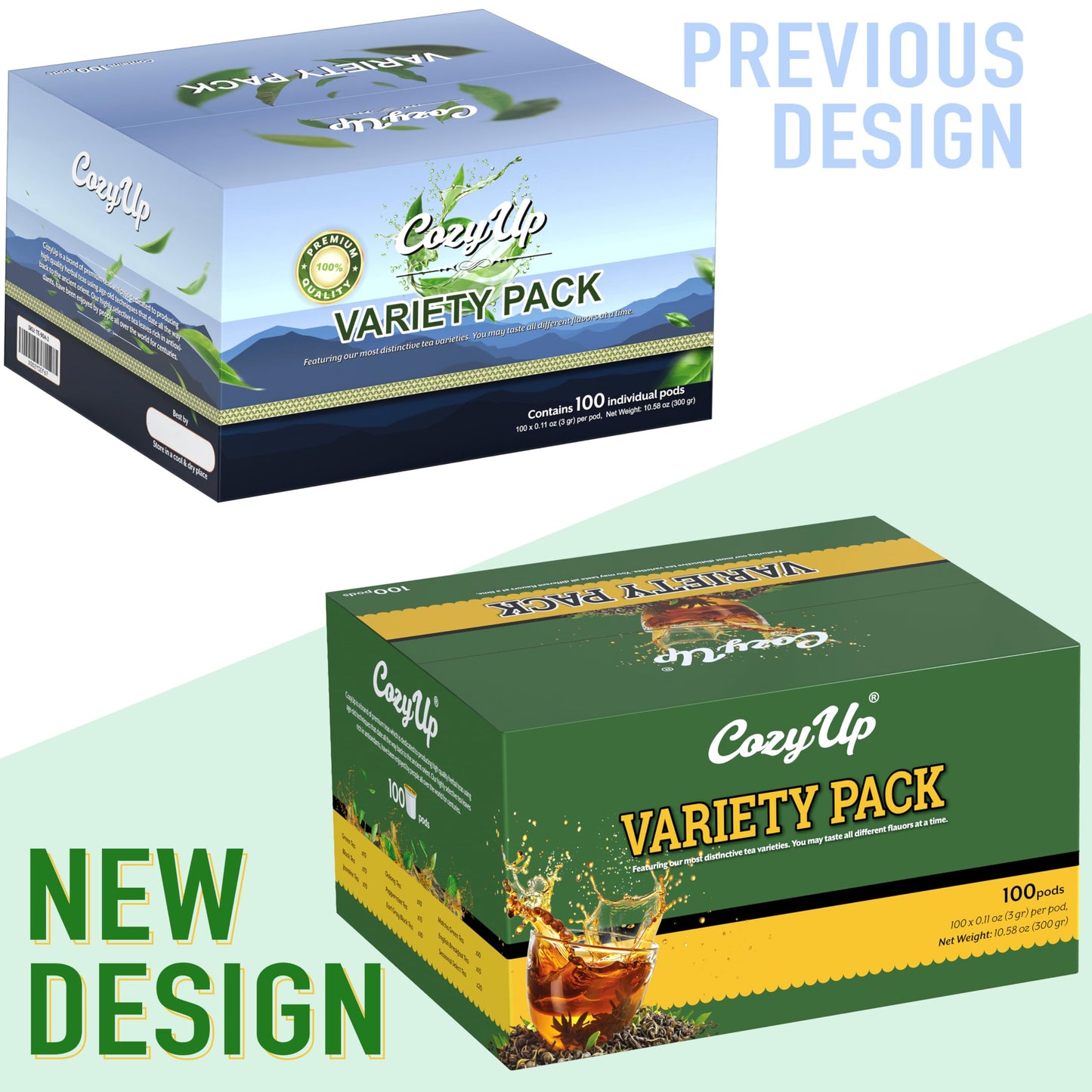 Cozy Up 100-Count Tea K-Cup Variety Pack - 10 Flavors for Keurig Brewers