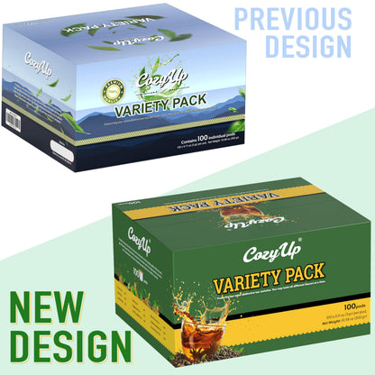 Cozy Up 100-Count Tea K-Cup Variety Pack - 10 Flavors for Keurig Brewers