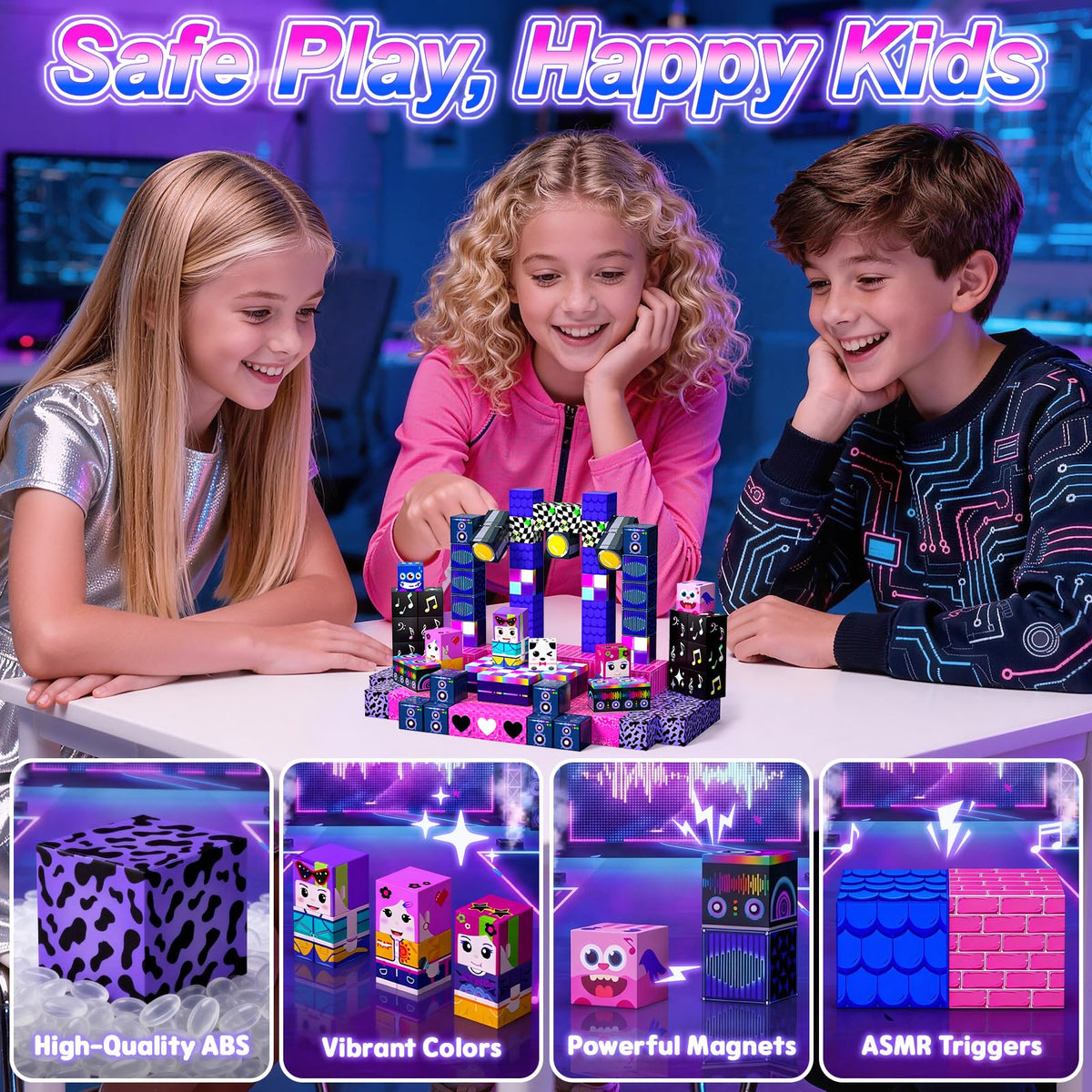 SSAWER Magnetic Blocks, 100PCS Toys Building Blocks Cubes Gifts for Girls 🍁 All In One Marketplace Canada