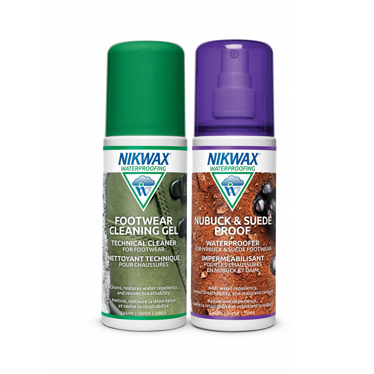 Nikwax Nubuck & Suede Footwear Clean/Waterproof Duo-Pack, 125ml