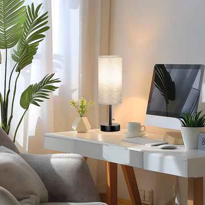 Grey Bedside Lamp for Bedroom Set of 2 - Nightstand Table Lamp with USB A + C Charging Port, 3 Color Temperatures Pull Chain Night Stand Light with Bulb, Side Table Desk Reading Lamp for Living Room - Available at All In One Marketplace Canada