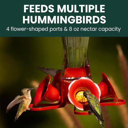 Perky-Pet 203CPBN Outdoor Pinch Waist Glass Garden Décor Hummingbird Feeder