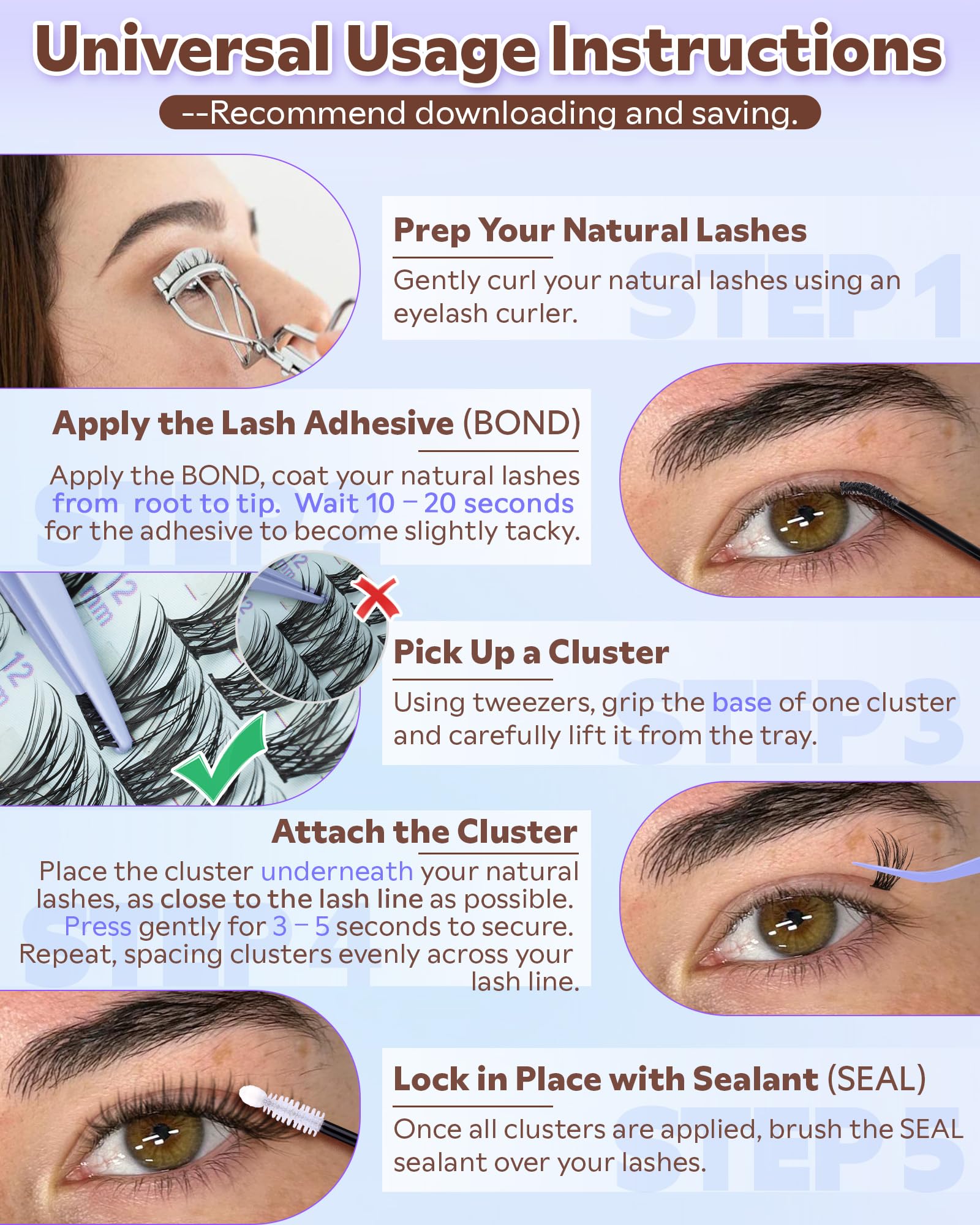 Wispy Lash Clusters Kit Eyelash Clusters Natural Cluster Lashes Extension Kit Eyelash Extension10-16mm CC Curve For DIY