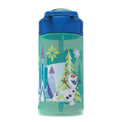 Zak Designs Disney Frozen 16oz Leak-Proof Straw Kids Water Bottle