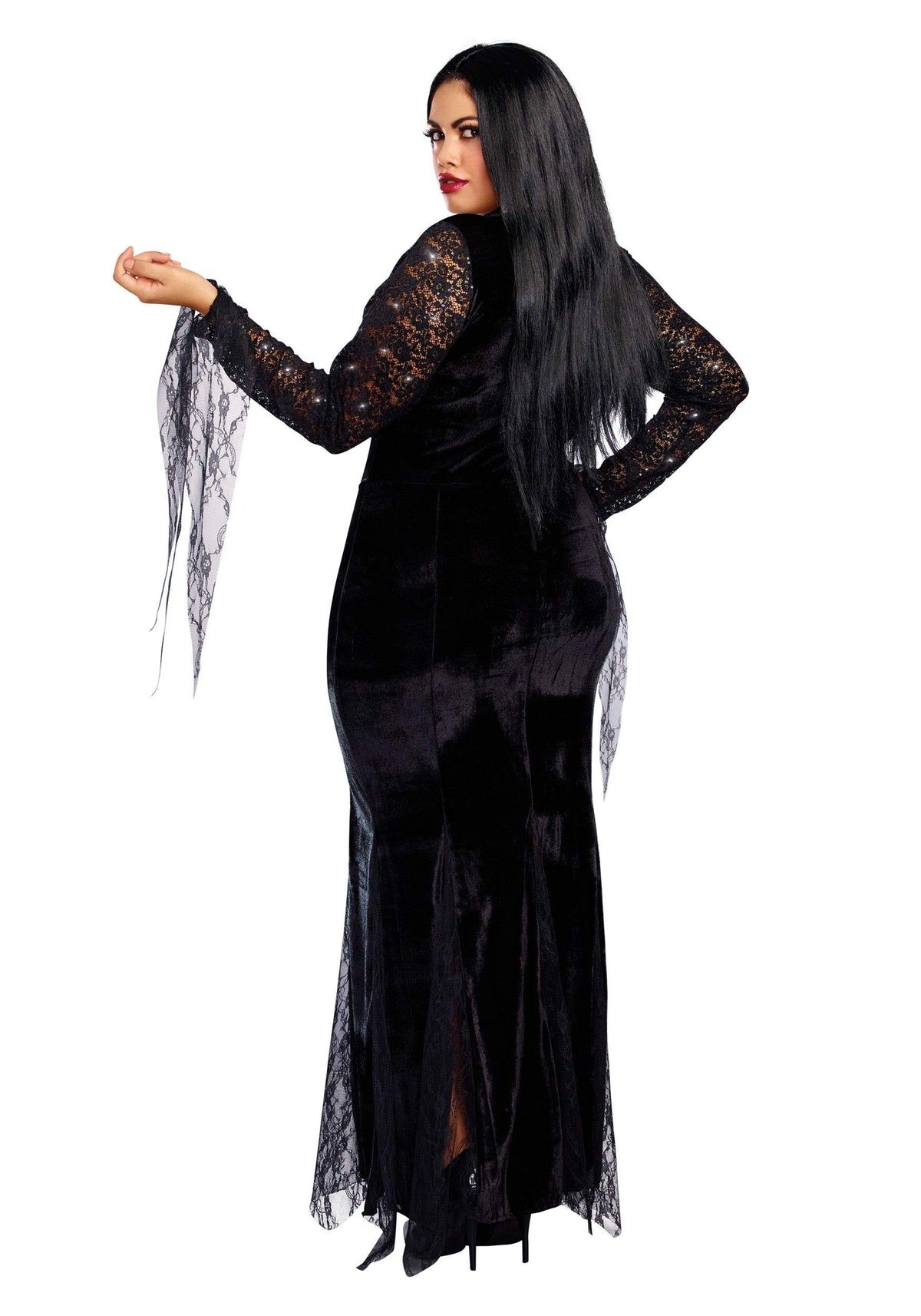 Dreamgirl Womens Plus Size Morticia Costume, Adult Frightfully Beautiful Halloween Costume 2X