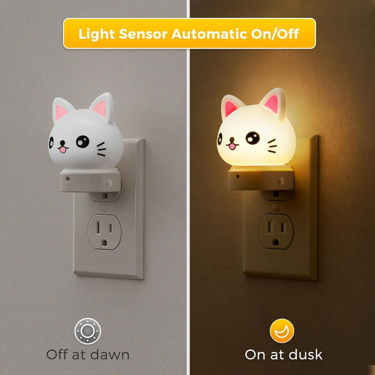 L LOHAS LED Plug in Night Light for Kids, RGB Cat Nightlight 🍁 All In One Marketplace Canada