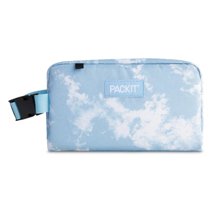 PackIt® Freezable Snack Box, Blue Sky, Built with ECOFREEZE® Technology, Collapsible, Reusable, Zip Closure with Buckle Handle, Designed for Work Snacks, Fresh Snacks On the Go, Adults, and All Ages