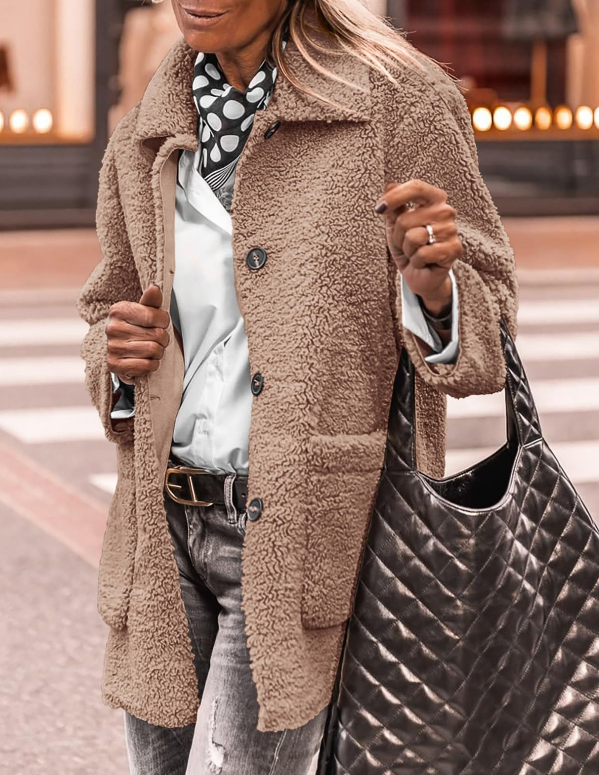 PRETTYGARDEN Women's Fleece Sherpa Coats Winter Outfits Camel,S 🍁 All In One Marketplace Canada