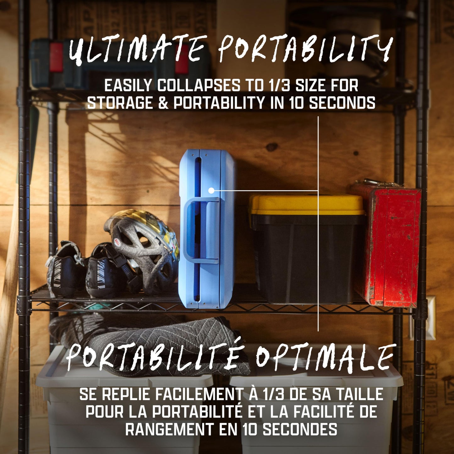 Coleman Snap 'N Go 45-Quart Collapsible Hard Cooler, Keeps Ice Cold up to 55 Hours, 76-Can Capacity, Spacing-Saving & Quick to Set Up, Collapses to 1/3 of Open Size, Holds up to 200 Pounds - Available at All In One Marketplace Canada