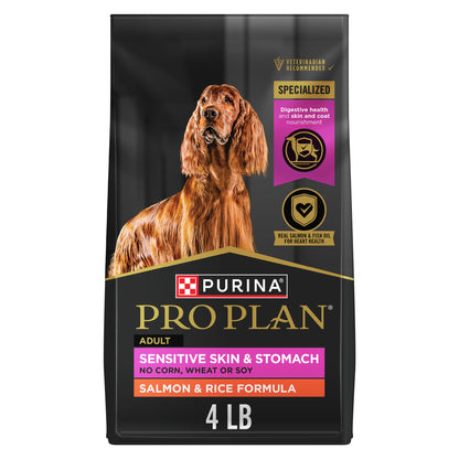Purina Pro Plan Sensitive Skin & Stomach Dry Dog Food, Salmon & Rice - 1.81 kg Bag