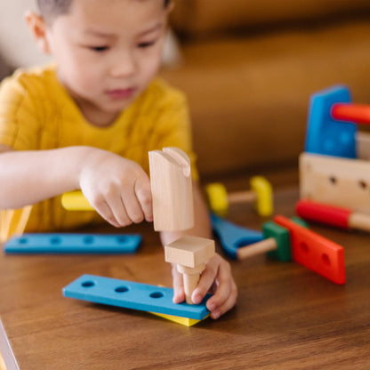 Melissa & Doug Take-Along Tool Kit Wooden Construction Toy (24 pcs) Toy Tools, Wooden Tool Set for Toddlers and Kids Ages 3+ Melissa & Doug