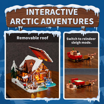 LUMIBRICKS Aurora-Cabin Christmas Lighting-Building-Bricks Set - 2425 Pcs Retro House Winter Lodge LED Light Construction Building Christmas Village Model Set for Adults and Families 🍁 All In One Marketplace Canada