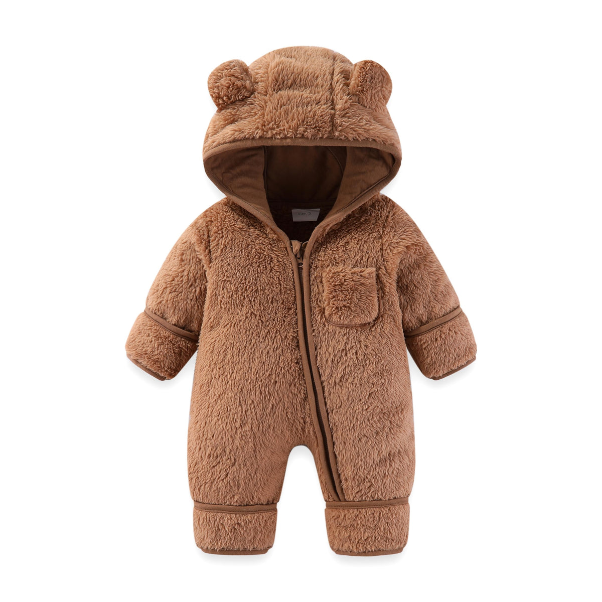 AiWMGL Newborn Baby Bear Fleece Footed Hooded Jumpsuit 🍁 All In One Marketplace Canada