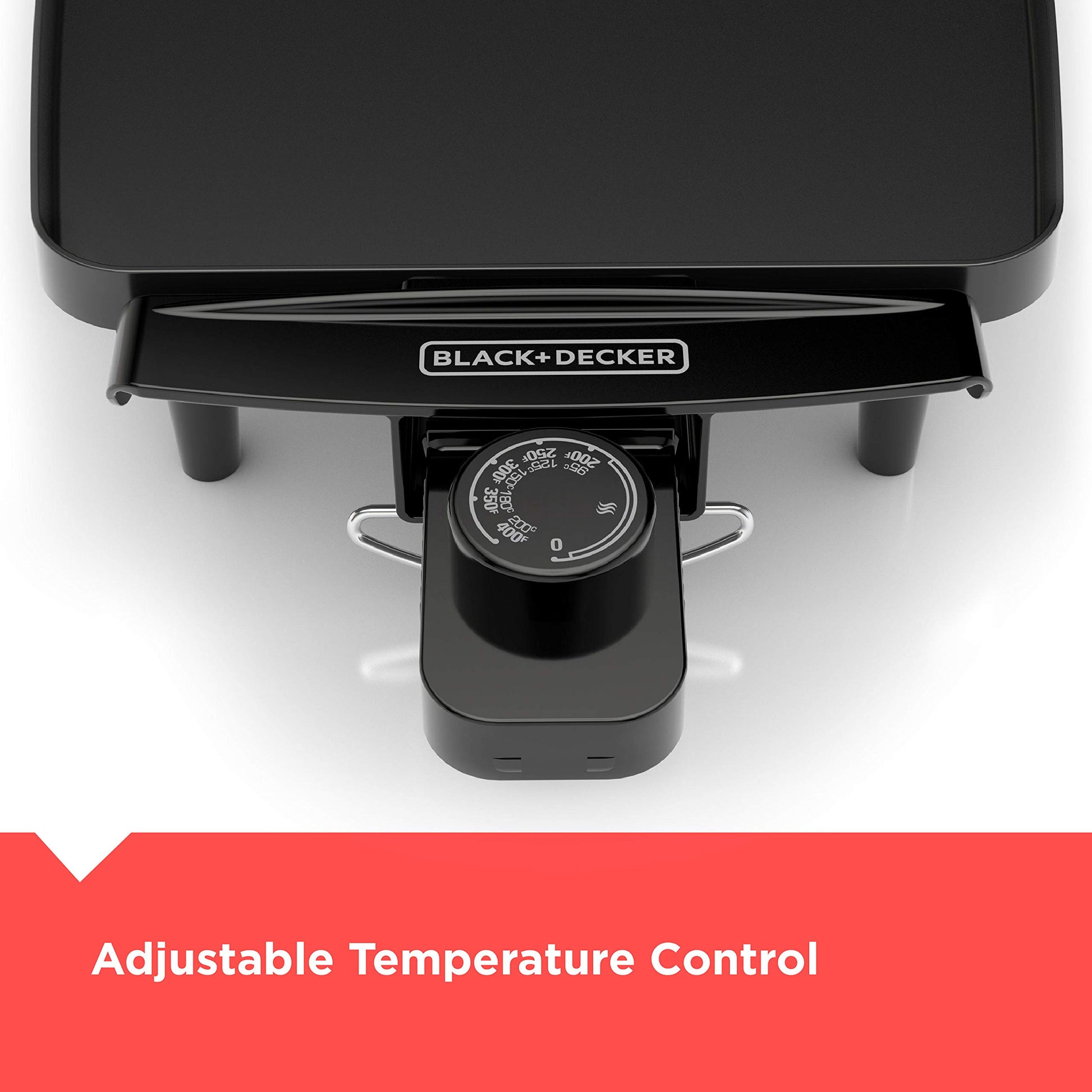 BLACK+DECKER Electric Griddle with Removable Temperature Probe, Indoor Grill, Pancake Griddle, Black, GD1810BC - Available at All In One Marketplace Canada