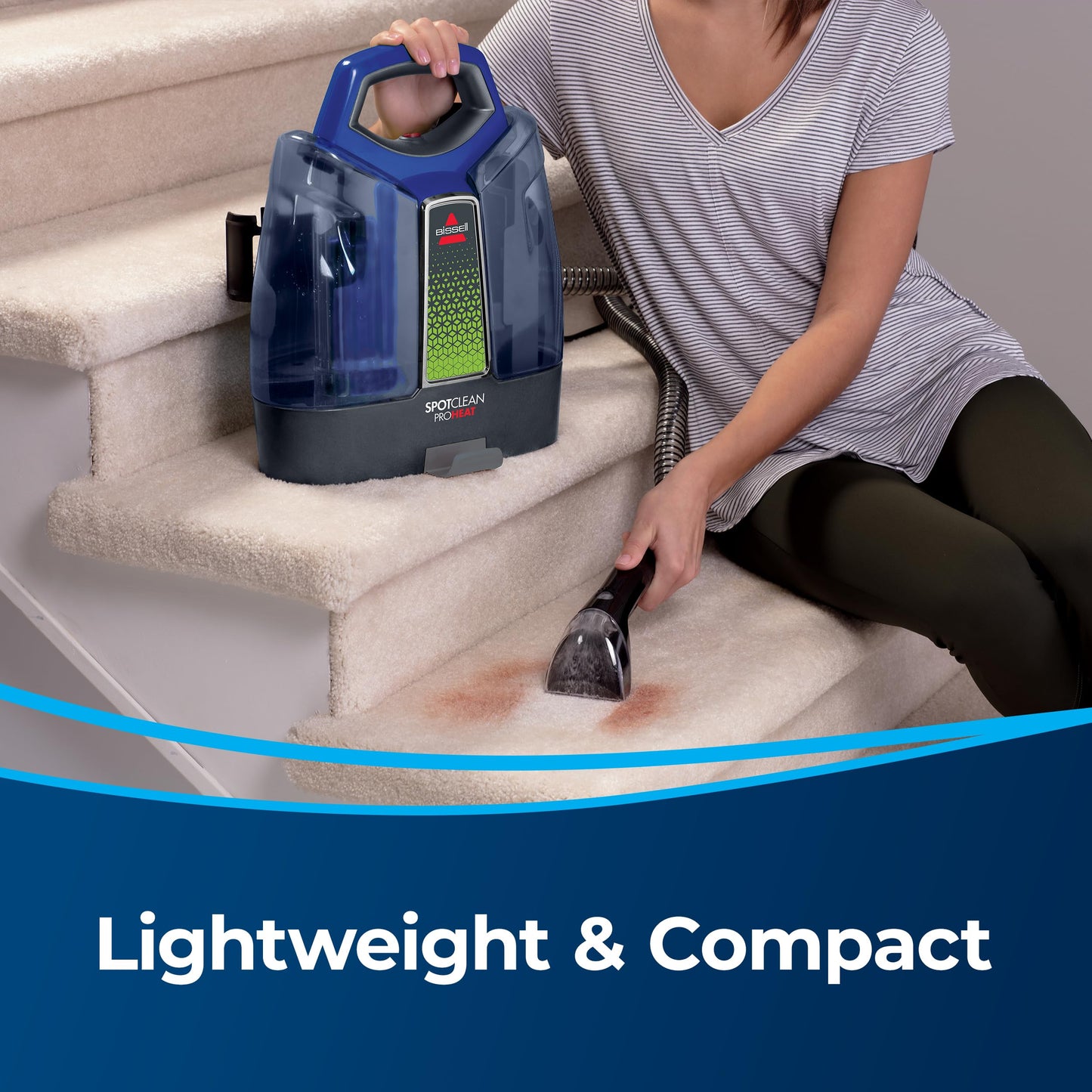 Bissell - Portable Carpet Cleaner - SpotClean ProHeat - For carpet and upholstery - Tough Stain and 3-in-1 Stair Tool and - HydroRinse Self-Cleaning