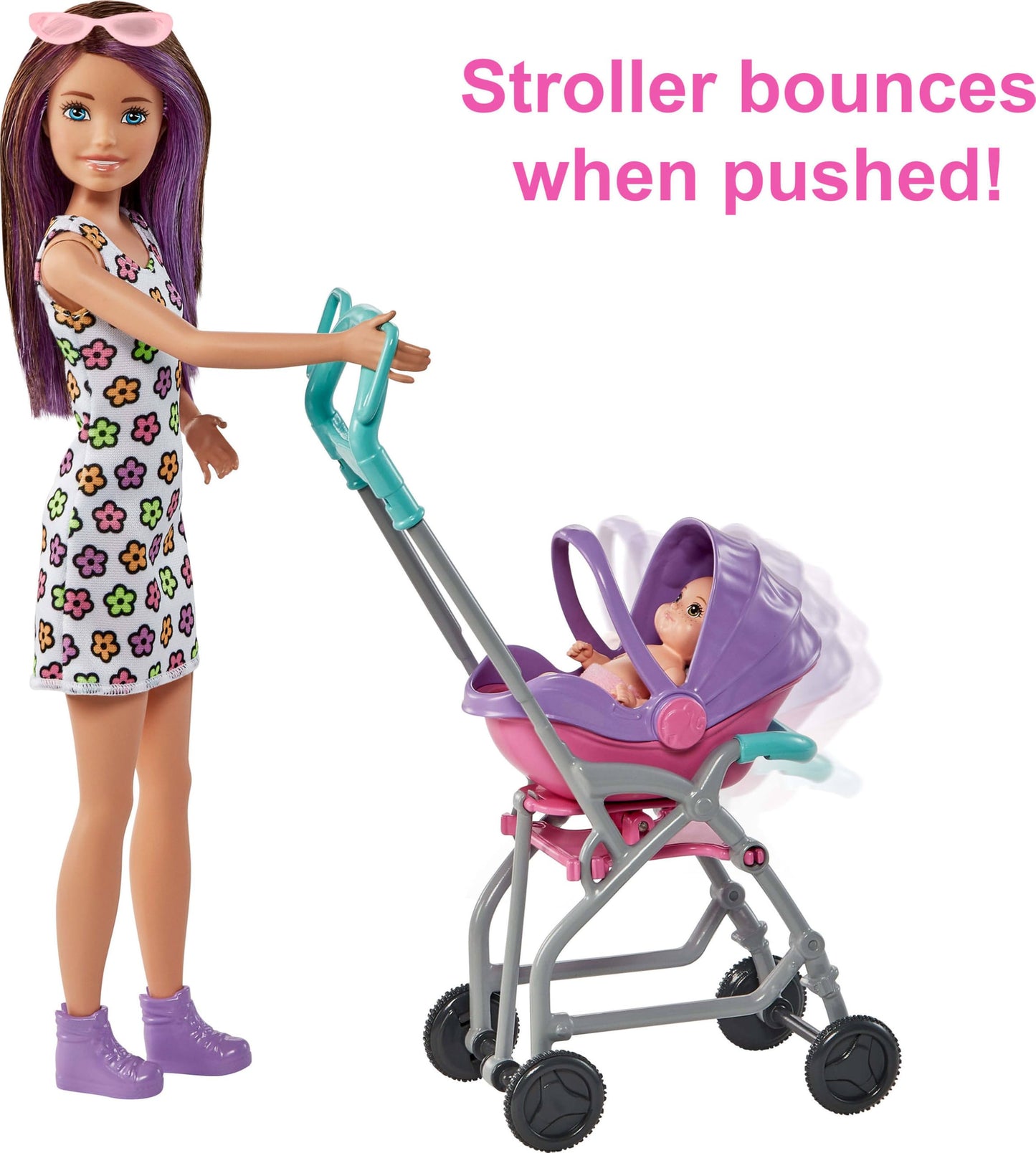 Barbie Skipper Babysitters, Inc. Playset with Skipper Babysitter Doll (Brunette), Stroller, Baby Doll & 5 Accessories, Toy for 3 Year Olds & Up - Available at All In One Marketplace Canada