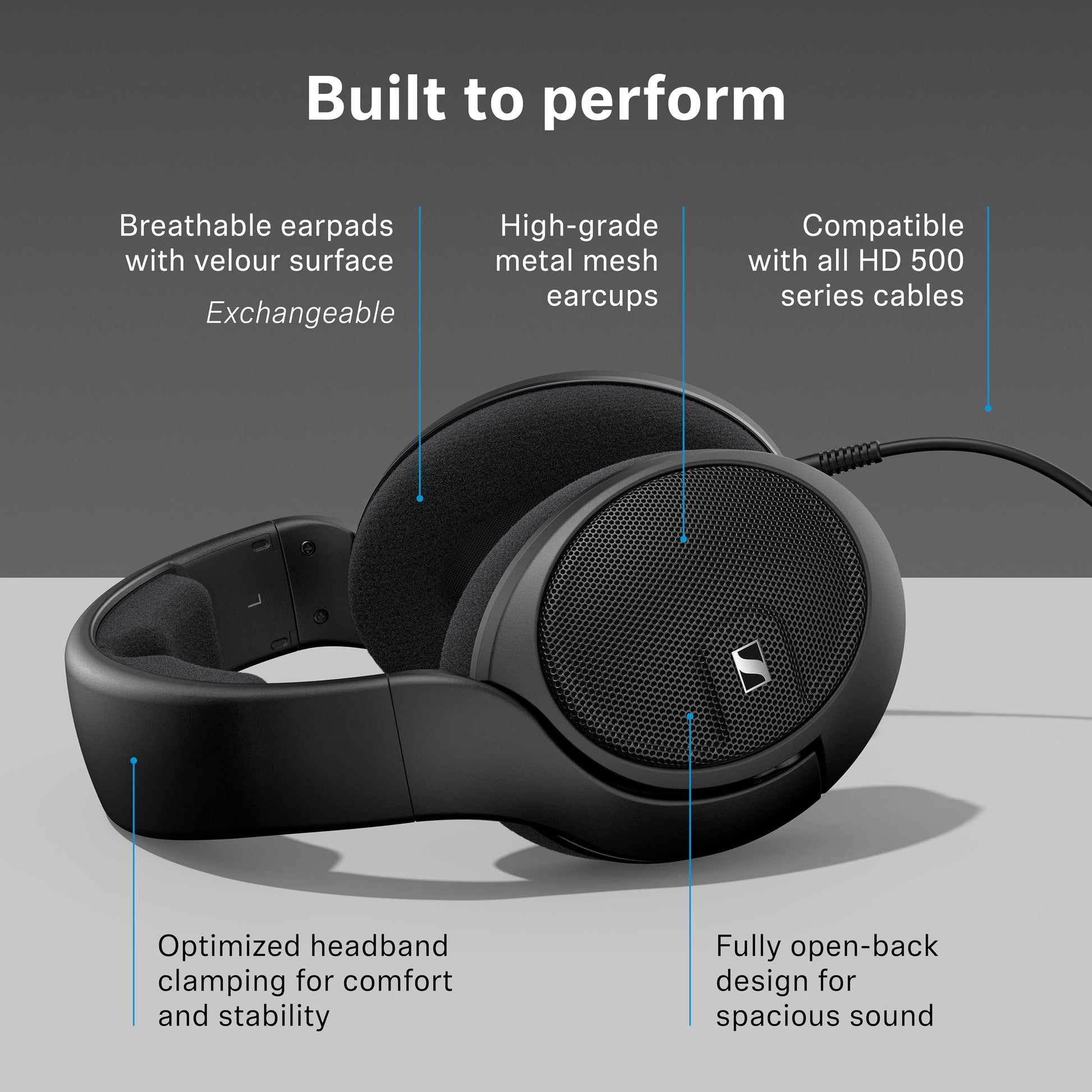Sennheiser HD 560S - Wired Over-The-Ear Audiophile Headphones, Neutral Frequency Response, Open-Back, Detachable Cable, Black