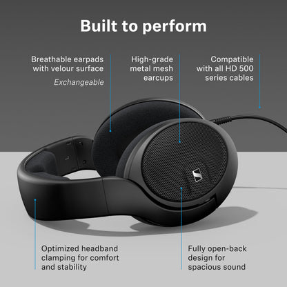 Sennheiser HD 560S - Wired Over-The-Ear Audiophile Headphones, Neutral Frequency Response, Open-Back, Detachable Cable, Black